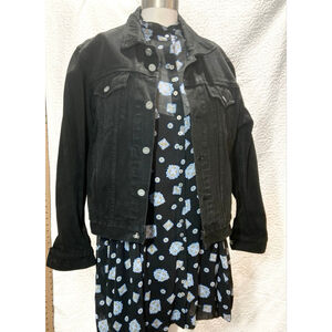 Calvin Klein Vintage 90s Black Denim Trucker Jacket Women’s Small